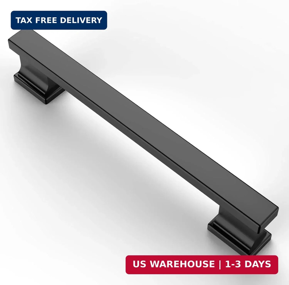 Asidrama 10 Pack 5 Inch(128mm) Matte Black Kitchen Cabinet Handles, Cabinet Pull