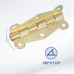 Small Vintage Box Hinge 2″ 180 Degree Hinge with Screw (Gold Tone, Pack of 12)