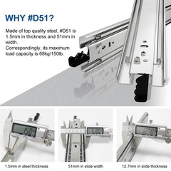 VADANIA 16″ Heavy Duty Drawer Slide Locking #D51