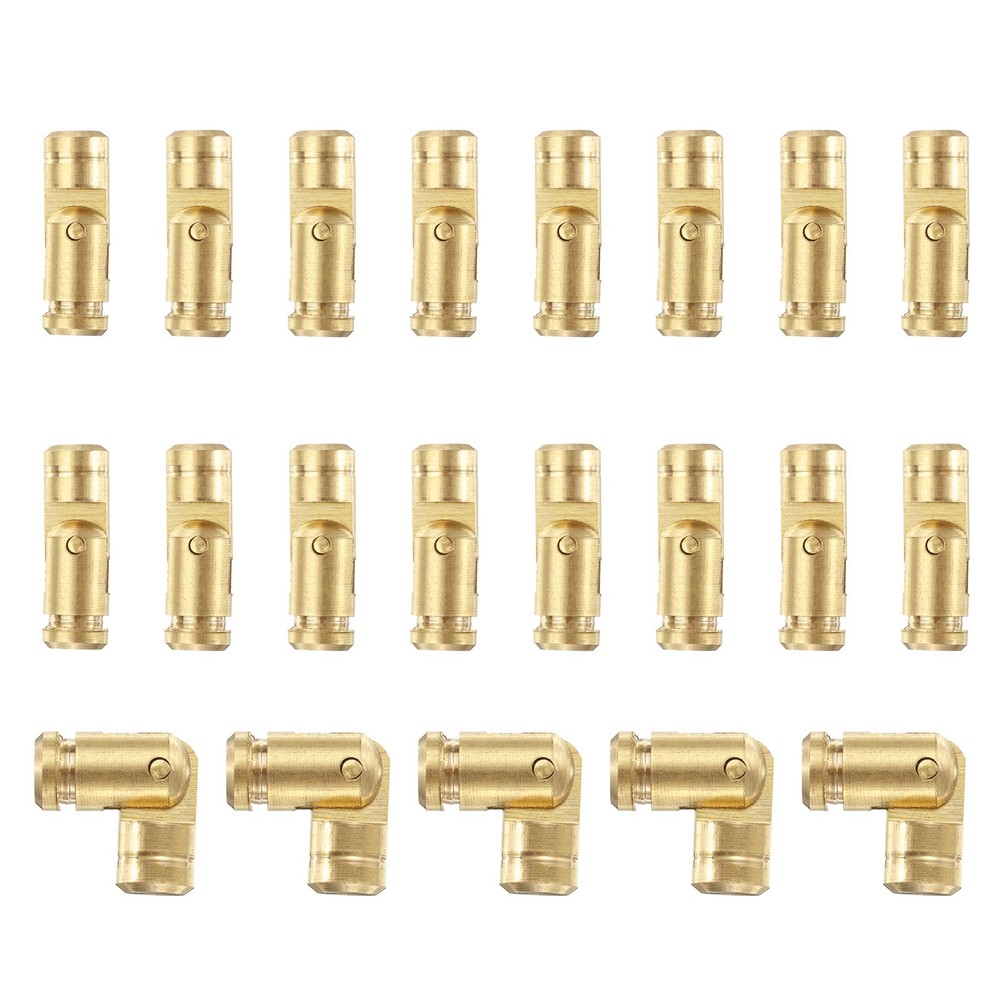 20Pcs Invisible Barrel Hinges 5mmx15mm Brass Concealed Hinge Gold