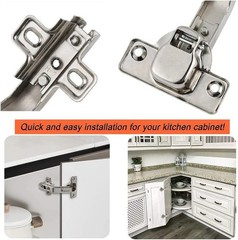 2 Pack 1 Pairs 135° Lazy Susan Hinge, Full Overlay Concealed for Corner Kitchen