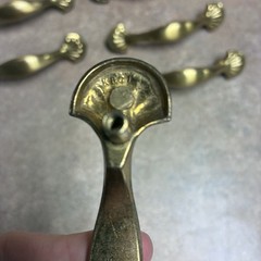 Lot Of 12 Vtg Keeler Brass Company Solid Cast Brass Hardware Brush Gold Tone