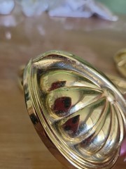 Pair Belwith Keeler Polished Brass 3″ Center to C Solid Cup Cabinet Pull