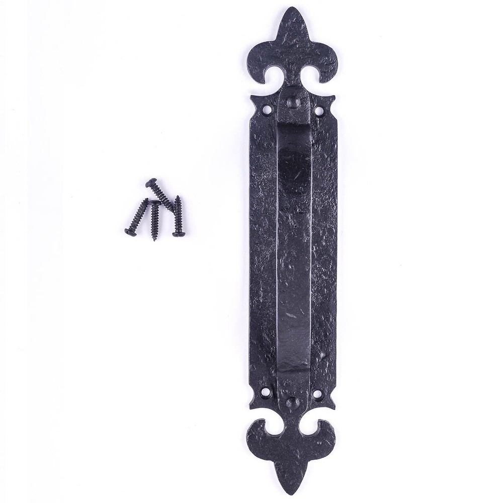 Black Decorative Large Door Handle Wrought Iron Antique Cabinet Door Pull Handle