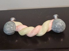 Mackenzie Childs Braided Twist Pastel Ceramic Hand Crafted Handle Pull -CHOICE