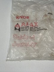 Vintage Original AJAX White Porcelain Drawer Knob Cabinet Jewelry 1.5″ Circle