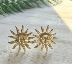 4 Metal Gold Sun Drawer Knob 2” Gold Celestial Sun Cabinet Knobs Pulls Vintage