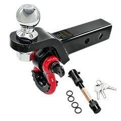 Trailer Hitch Ball Mount with Tow Shackle and 3/4″ Hitch Pin A-With Shackle