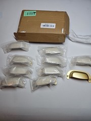 10 Pack 2-1/2″(64mm) Hole Center Retro Satin Brass Drawer Pulls Brushed Brass