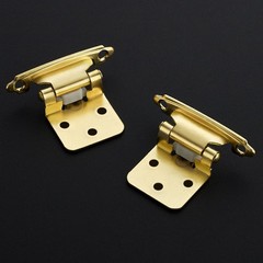 8 Pack Gold Cabinet Hinges 1/2in Overlay Semi Concealed Self Closing Face Mount
