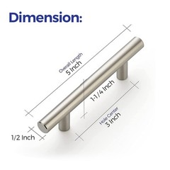 Ravinte 60 Pack | 5 Satin Nickel 5” Length(3” Hole Center),