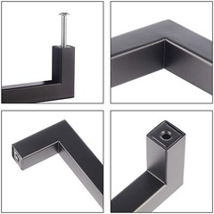 50 Packs Modern Square Steel Kitchen Cabinet Handles Drawer Cupboard Pulls Black