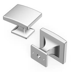 Forge Collection Knob 1-7/16 In. X 1-1/4 In. Polished Chrome Rectangular Cabinet