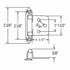 1 PAIR Amerock BPR3429-W White Face Mount Self-Closing Variable Overlay Hinges
