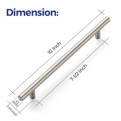 Ravinte 10 Pack 10 Inch Brushed Nickel Cabinet Pulls 7~1/2″ Hole Center