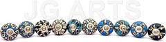 20 Pack Aqua Blue Green Ceramic Knobs – Floral Cabinet Pulls