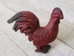RED ROOSTER Knob Lot (2) Distressed Cabinet Drawer Pull French Country Farmhouse