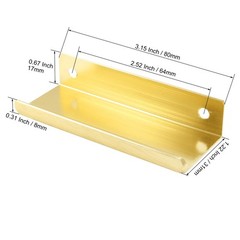 6 Pack Modern Brushed Gold Aluminum Alloy Hidden Cabinet Pulls 3.15″ x 1.26″ …