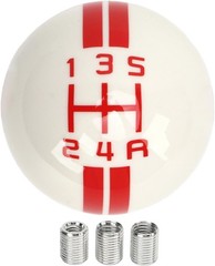 5 Speed Gear Shift Knob for Manual Replacement Shifter Lever Color: White Red