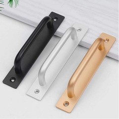 Metal Heavy Duty Barn Door Handle Flush Long Base Handle Pulls for Gate Shed Gar