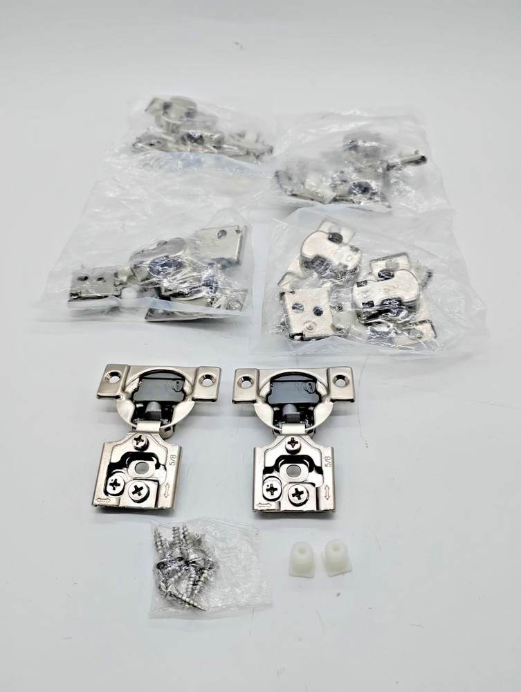 Chibery 5 Pack 5/8″ Overlay Soft Close Cabinet Hinges Satin Nickel 105° Face