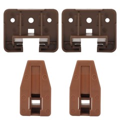 2 Pack Dark Brown Plastic Drawer Slides and Guides Replacement Parts