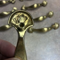 Lot Of 12 Vtg Keeler Brass Company Solid Cast Brass Hardware Brush Gold Tone