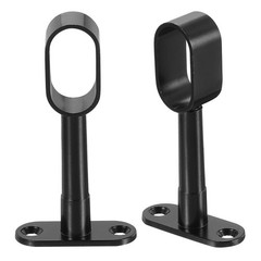 4Pcs 1.22 x 0.63″ Closet Rod Support Bracket, Rod Holder for Wardrobe, Black