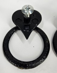 Black Hammered Metal Cabinet Or Drawer Pulls Heart Vintage Salvage – Set Of 2