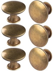 6 Pack Brass Round Antique Brass Kitchen Cabinet Knobs Cupboard Door Knobs Drawe