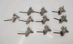 10 Deer Stag Buck Head W/Antlers Door Drawer Cabinet Pull Knob Handle Cast Metal