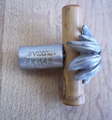 VICENZA DESIGNS PALMARIA BAMBOO LEAF PULL HANDLE KNOB CABINET SATIN NICKEL K1141