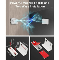 2pcs Magnetic Door Catch Latch Invisible Drill-Free Strong Adhesion for Doors