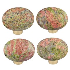 Set of 4 Oval Shape Crystal Stone Cabinet Drawer Knobs, Healing Chakra Cupboa…