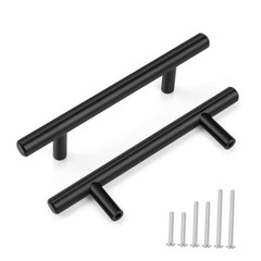 3-3/4″ (96mm) Cabinet Handles Pack – Matte 3-3/4 inch hole centers 10 Black