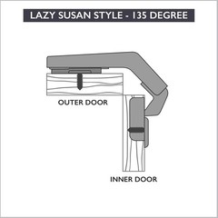 Corner Cabinet Hinges Satin Nickel, 2 Pack – Self Closing 135 Degree Lazy Sus…