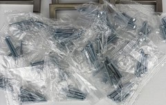 Lot Of 25 – Drawer Pulls Square Nickel Finish / Silver With Screws. 3 3/8x 1 1/8