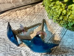 1 Starfish Blue Nautical Star Glass Knob Cabinet Drawer Pulls Handle Beach Decor