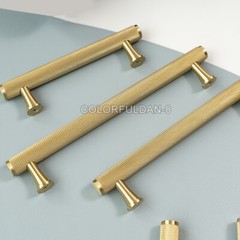 10PCS Brass Knurled Handle Furniture Handle Cabinet Drawer Door Pulls T Bar Knob