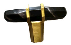 Amerock Carrione 2.5″W Cabinet Knob Marble Black / Gold Champagne BP36647MBKBBZ