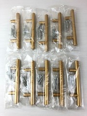 Liron Hardware 10 Pack of Hollow Stainless Steel 5″ Gold Cabinet Handles – New