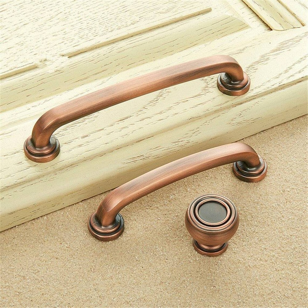 3.78” 5” Vintage Copper Bronze Drawer Pulls Handles Knobs Black Dresser Knob