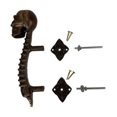 Spine Door Handle Gothic Cast Iron Aged Bronze 9in Decorative Pull