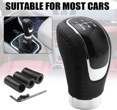 5 Speed Shift Knob, Weihted Manual Gear Shifter Knobs, Leather G Color: Black