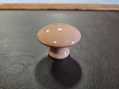 Vintage Almond Brown Mushroom Porcelain Cabinet 1.25 Inch Knobs Kitchen Bath Bed