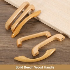 10Pcs Wood Drawer Pulls Handles 3.8″ Beech Wood Cabinets Drawer Pull Handles