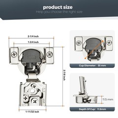 Home Expert Satin Nickel Hinges 3/4″ Overlay 50 Pack