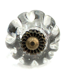 Scalloped Glass Metal Knob Cabinet Handles Furniture Hardware Cupboard Drawer