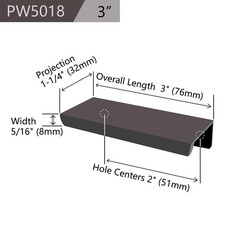 Cabinets Drawers Edge Pulls – 10-Pack, 3 Overall Length, White, Concealed Tab…