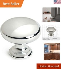Elegant Polished Chrome Cabinet Knobs – 1-1/4″ Round Mushroom Design, 25 Pack